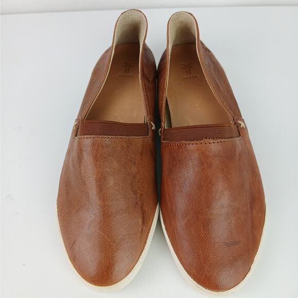 Frye SZ 6.5 Women's Melanie Slip On Flats Sneakers Cognac - Picture 6 of 8